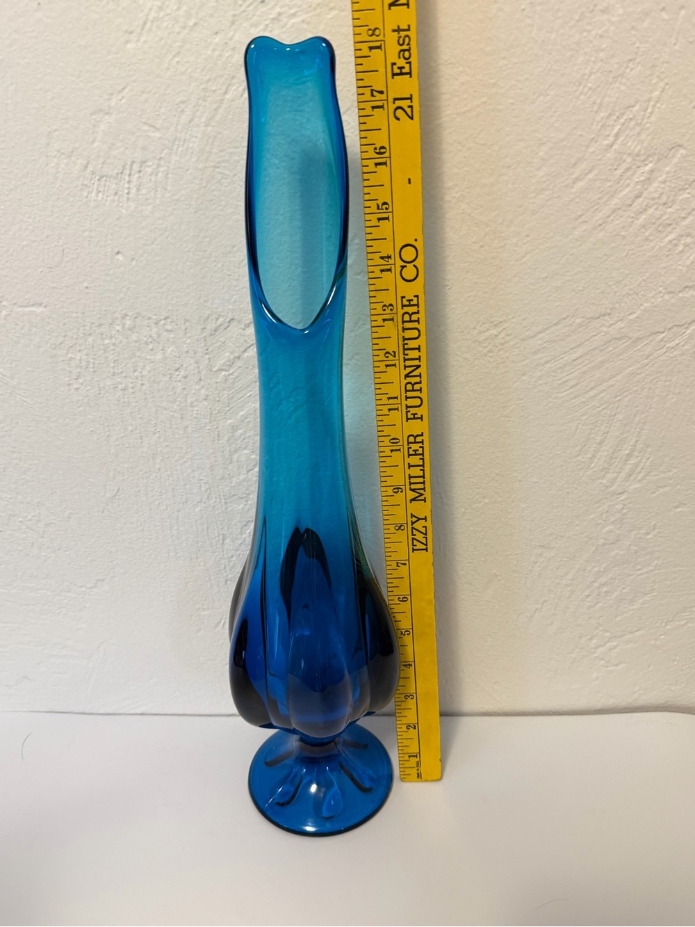 Viking 18” Bluenique Mid Century Swung Vase